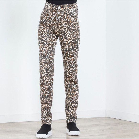 Volcom Size 29 Leopard Print Super Stoned High Rise Button Fly Skinny Jeans - Picture 1 of 6
